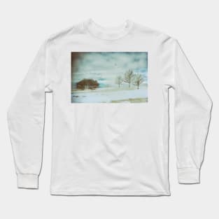 Mountain Cabin - Winter Scene Long Sleeve T-Shirt